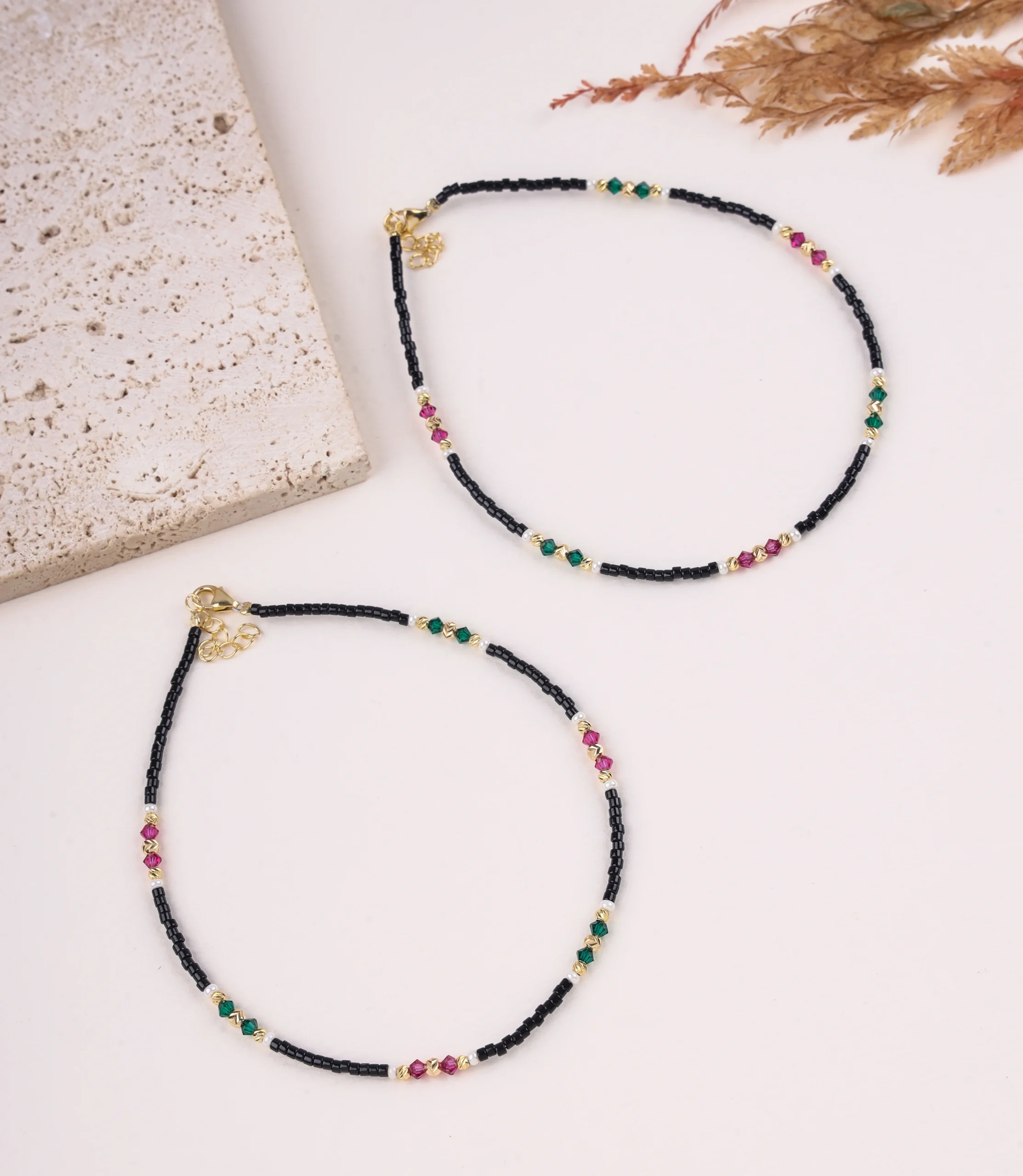 Gem Gleam Silver Anklet