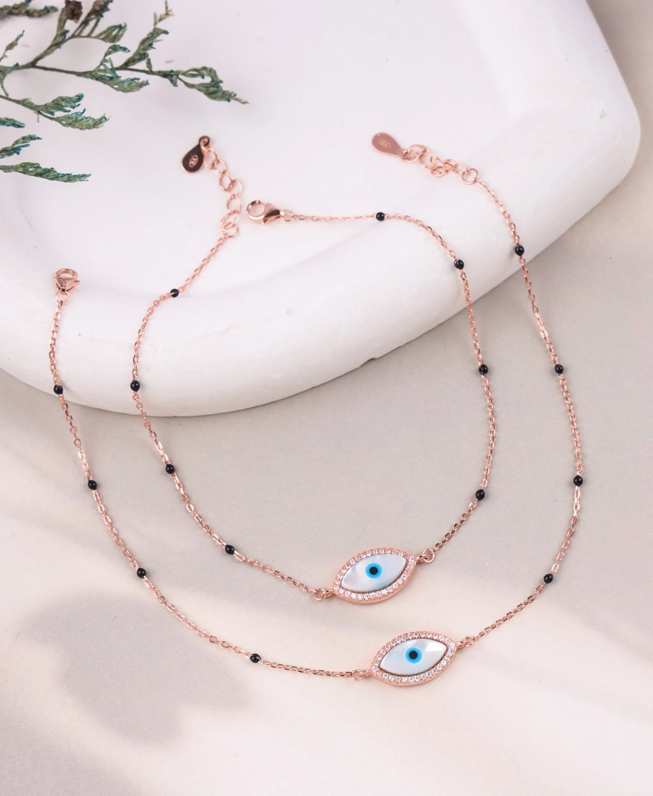 Rosy Gaze Evil Eye Anklet