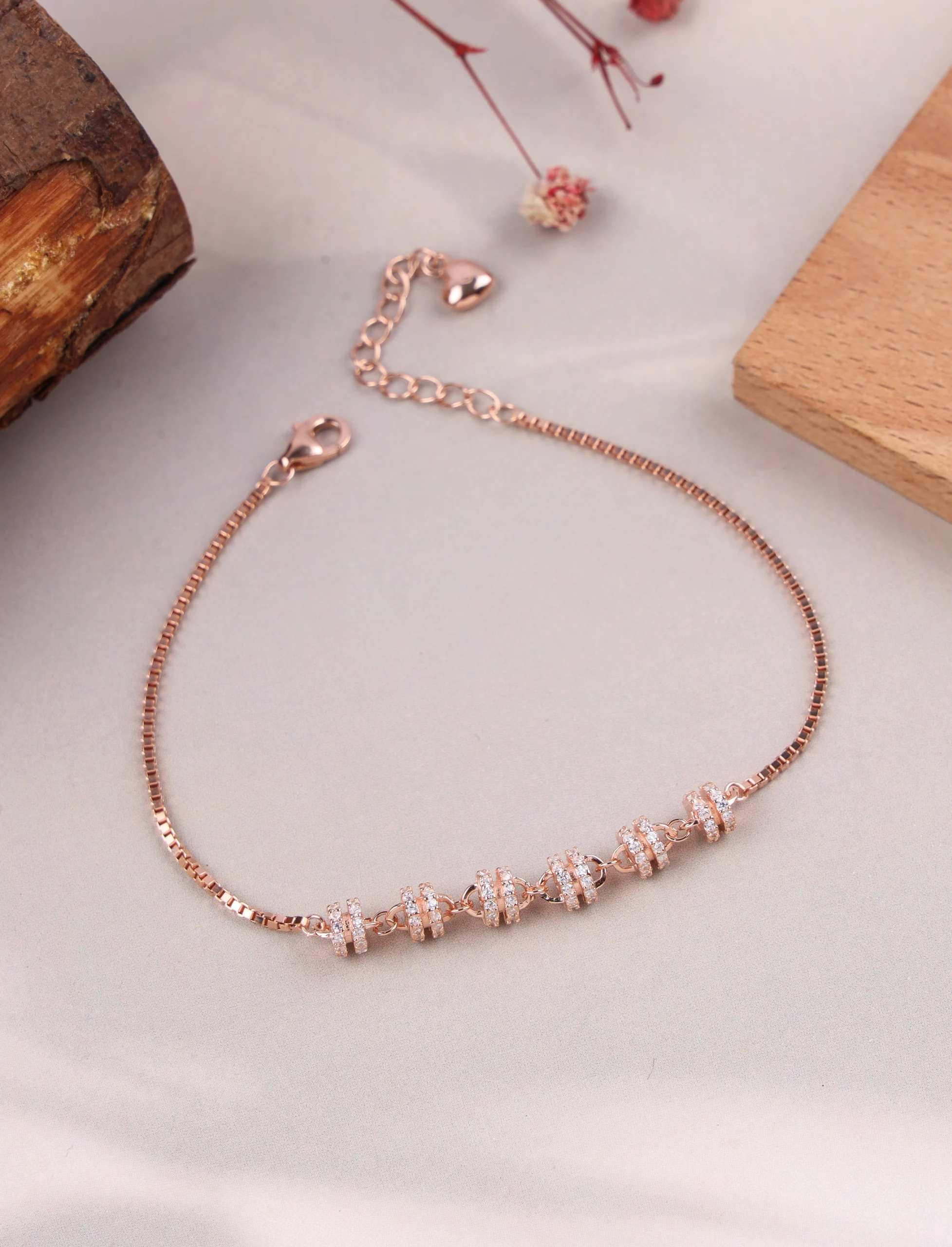 Rose Gold Sparkle Bead Bracelet