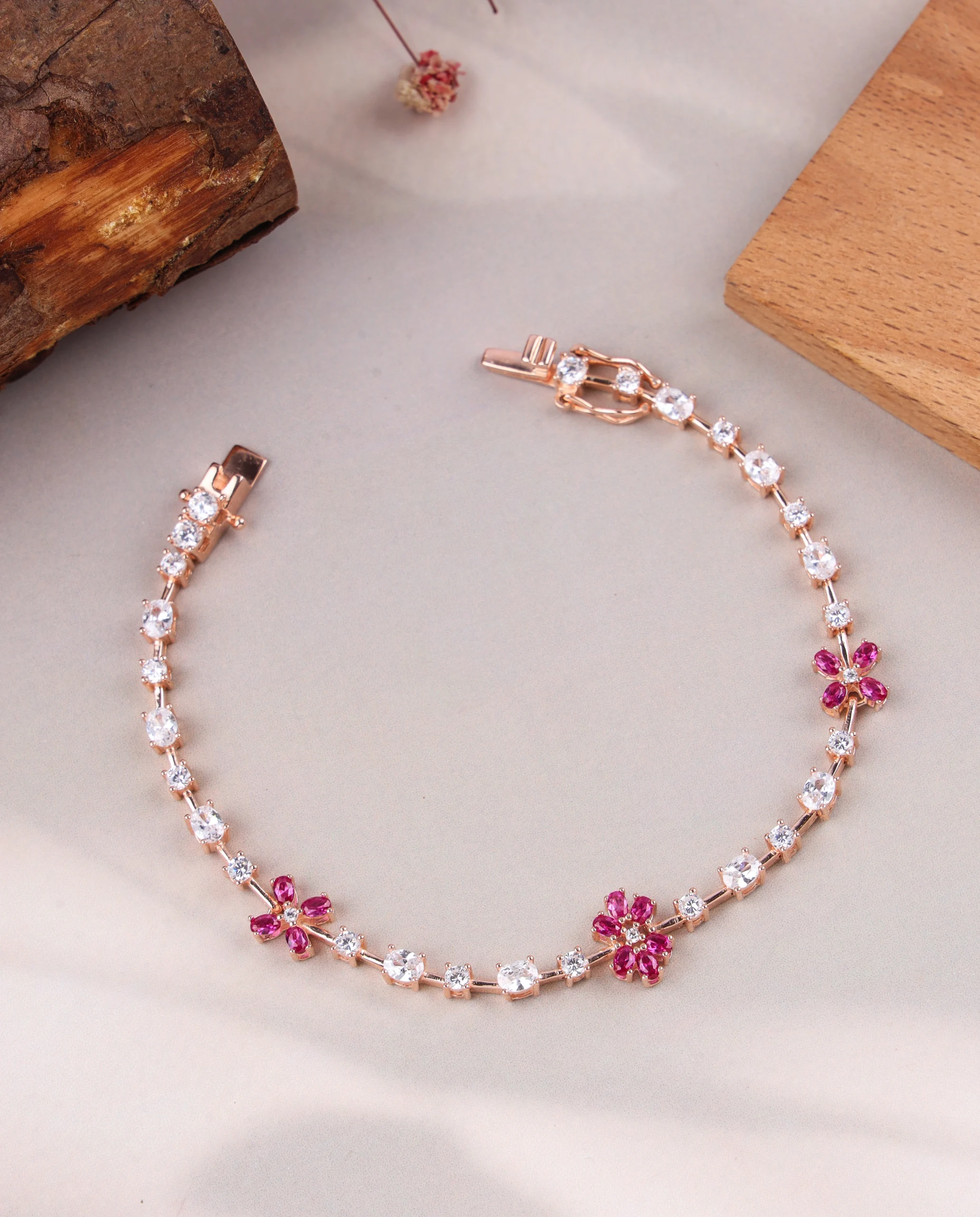 Ruby Blossom Tennis Bracelet