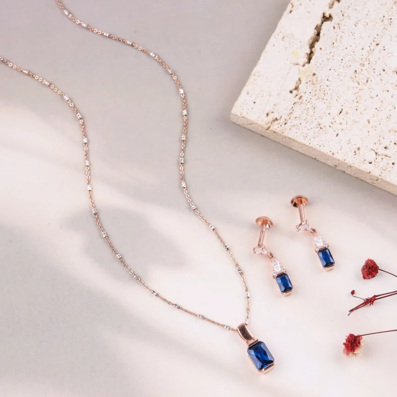 Dainty Sapphire Set (Rose Gold)
