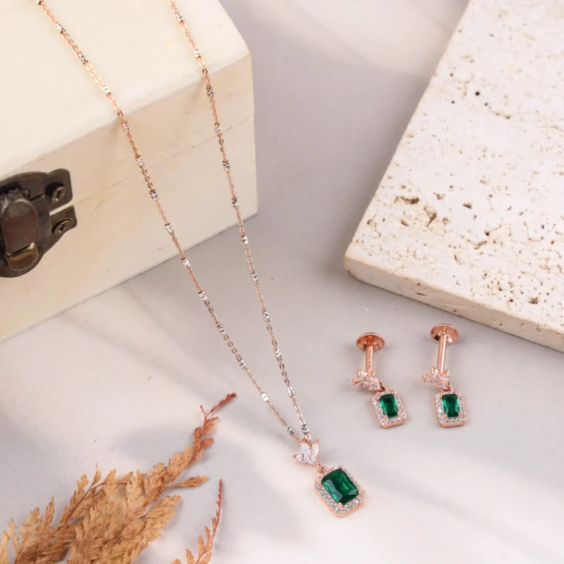 The Emerald Interlock Set (Rose Gold)