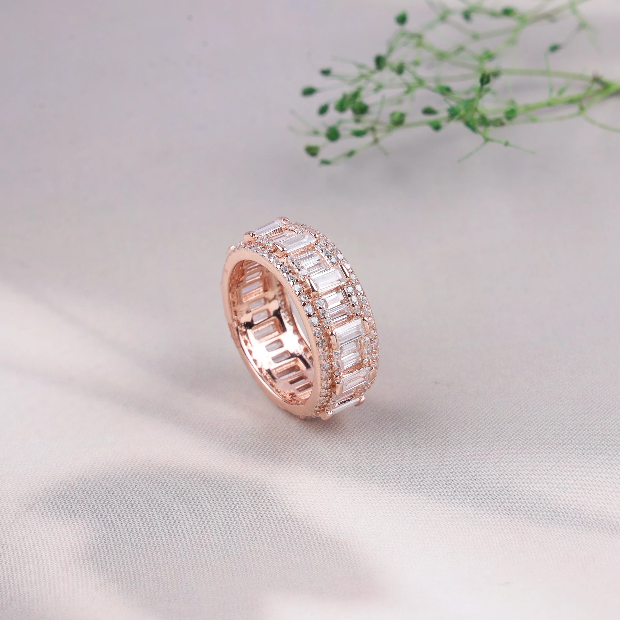 The Cubic Cascade Band (Rose Gold)