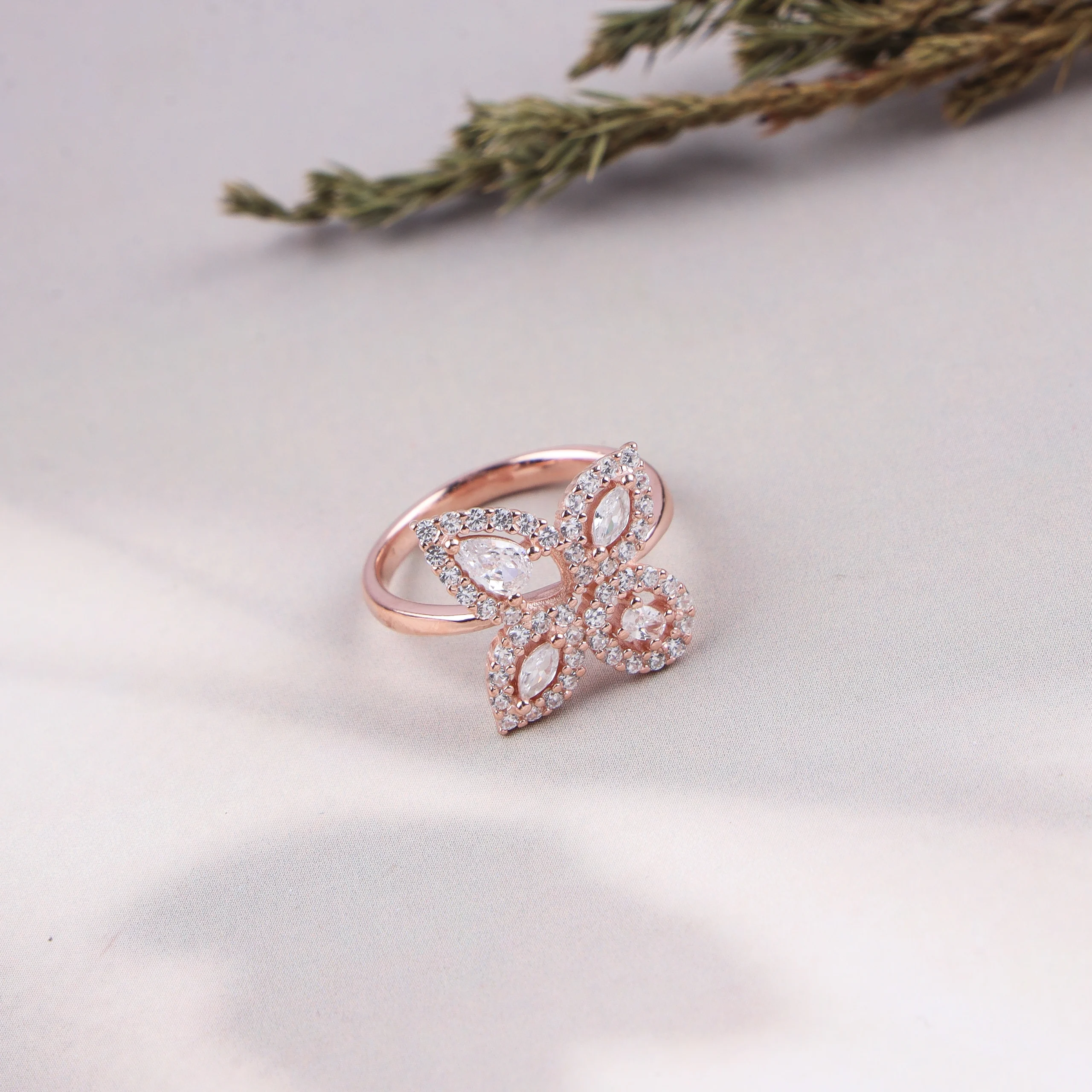 The Blushing Butterfly Ring (Rose Gold)