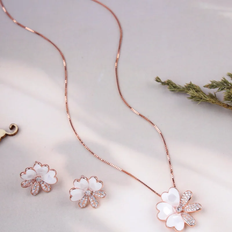 Mother Of Pearl Bloom Set (Rose Gold)