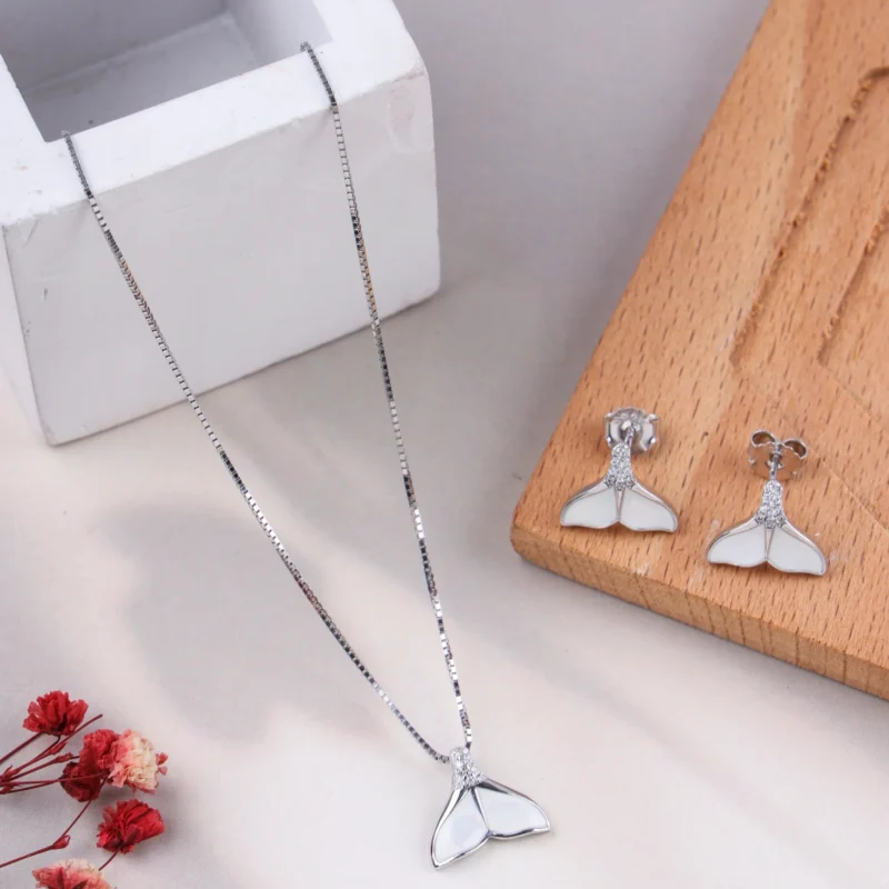 White Whale Tail Set (Silver)