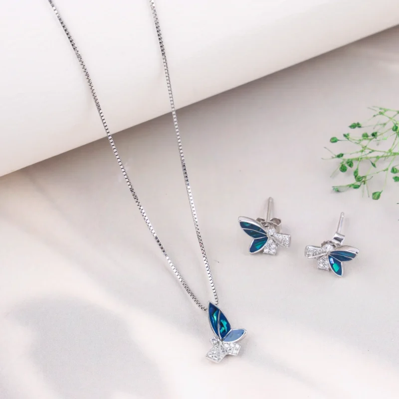 Azure Butterfly Garden (Silver)