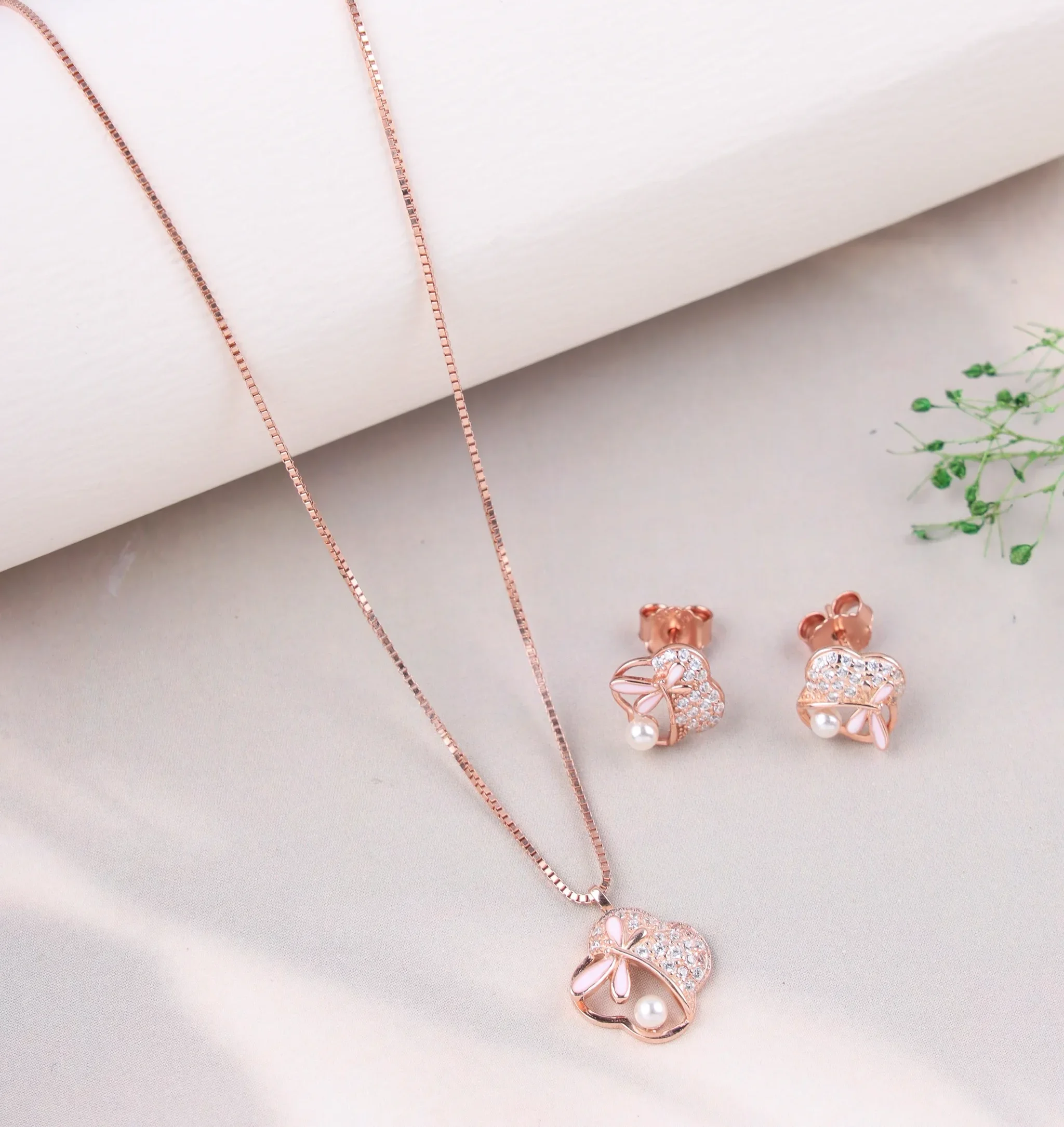 Petal & Pearl Set (Rose Gold)