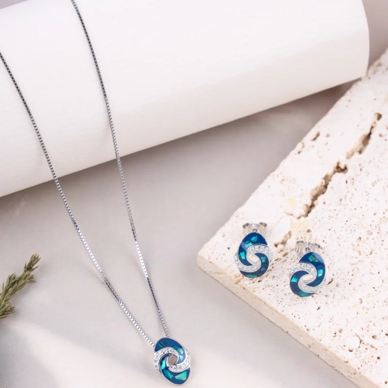 The Blue Spiral Dainty (Silver)