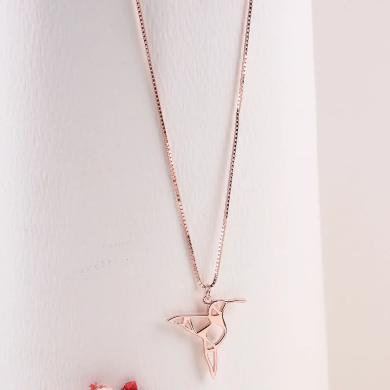 Humming Bird Necklace (Rose Gold)