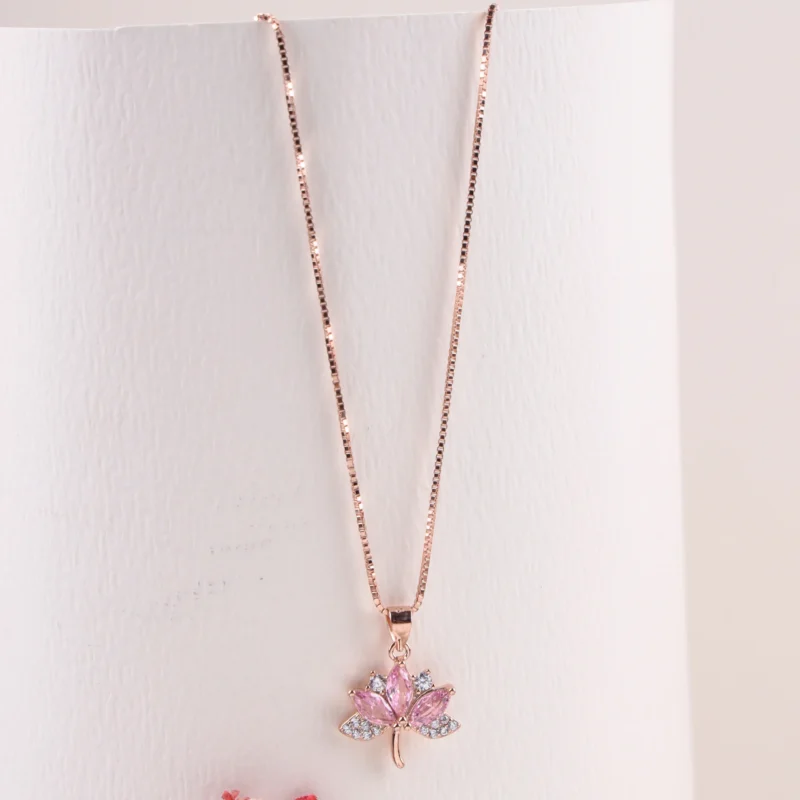 Ethereal Lotus Necklace (Rose Gold)