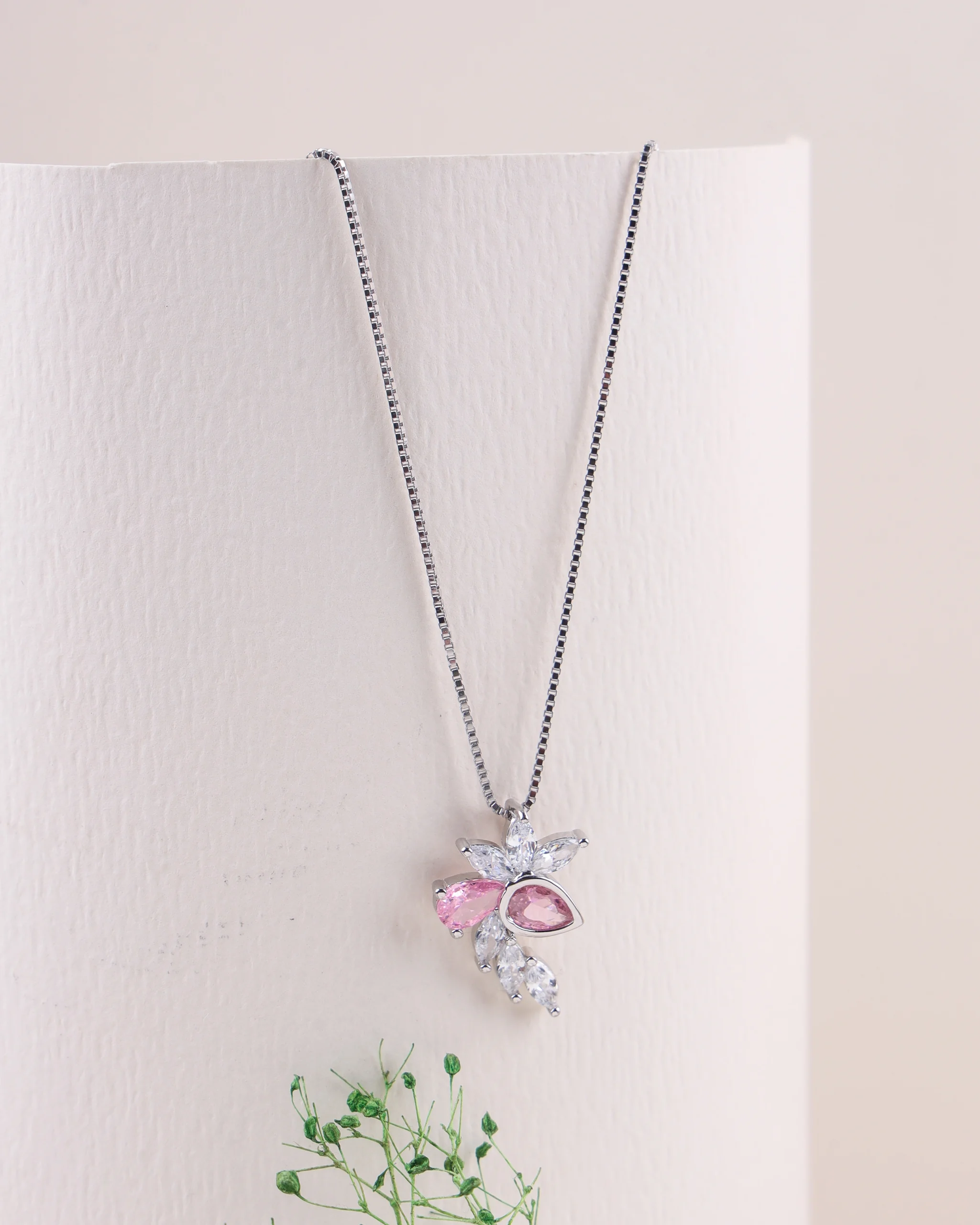 Pink Sapphire Petal Cluster (Silver)
