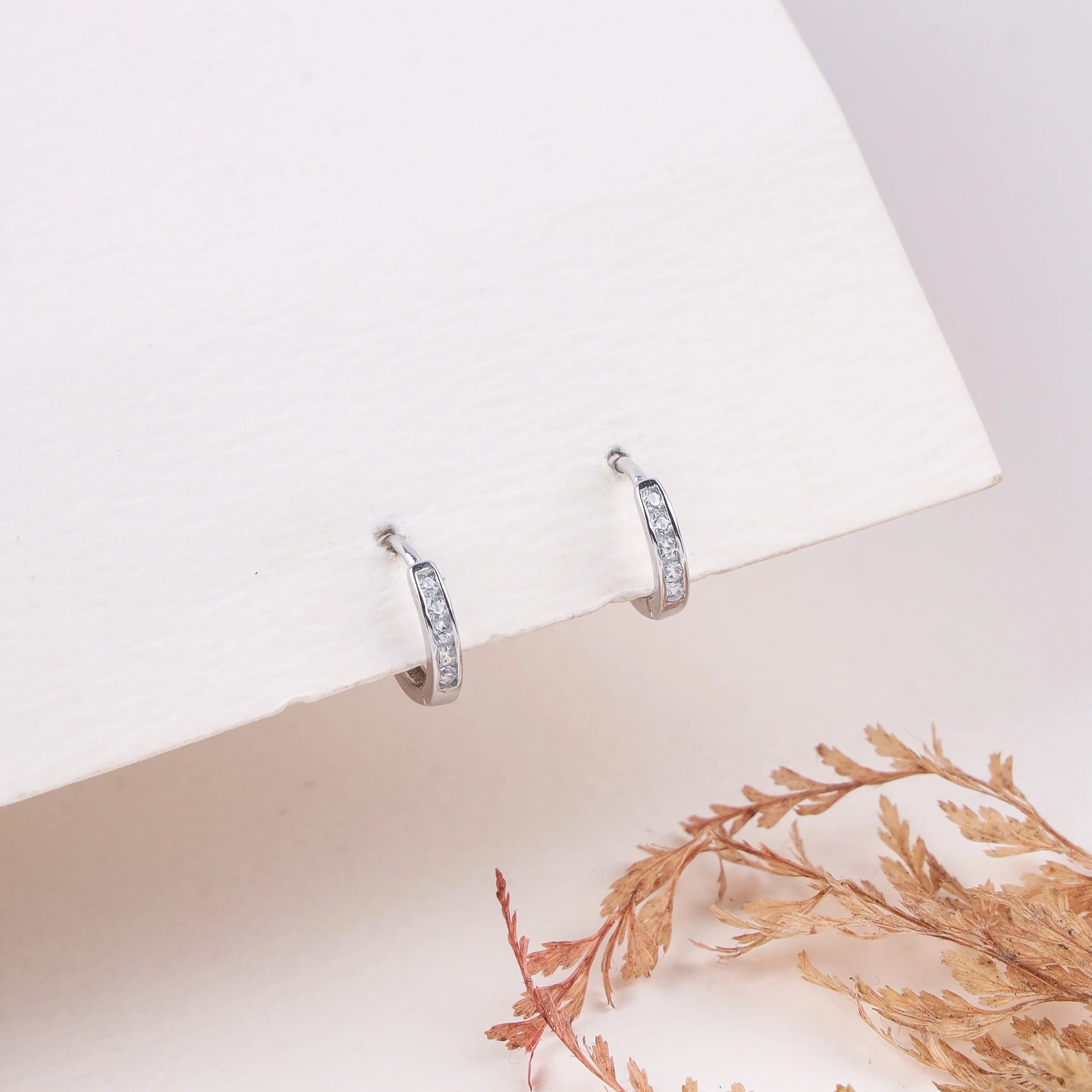 Radiant Pavé Hoops (Silver)