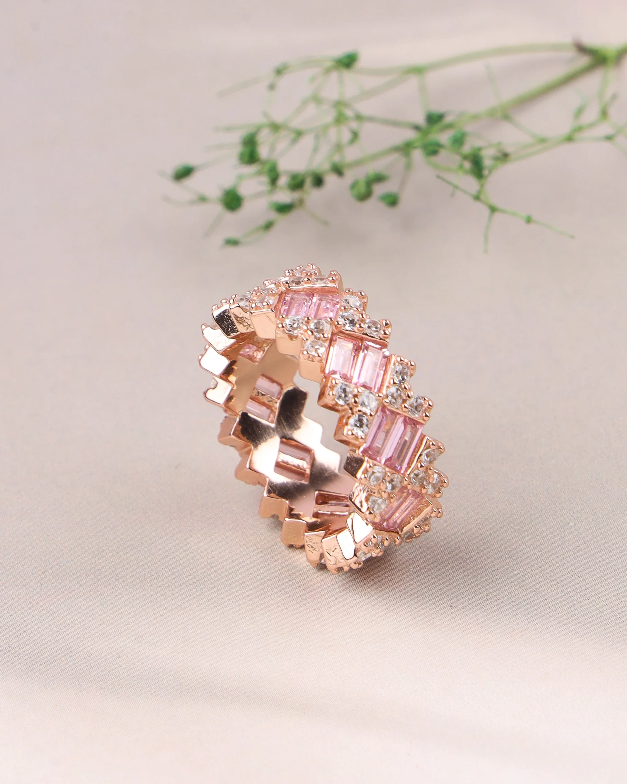 Rose Mosaic Eternity Ring (Rose Gold)