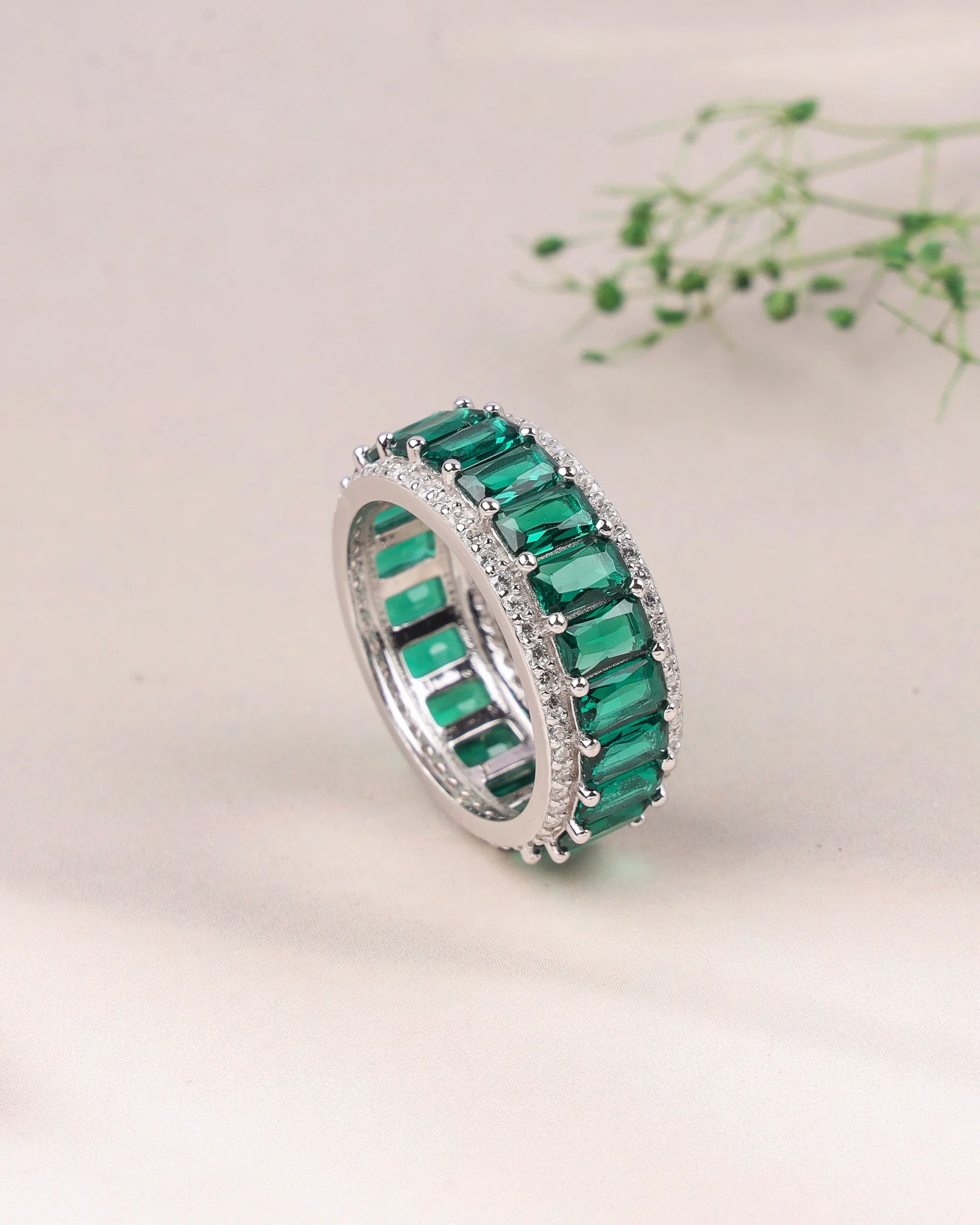 Emerald Garden Eternity Ring (Silver)