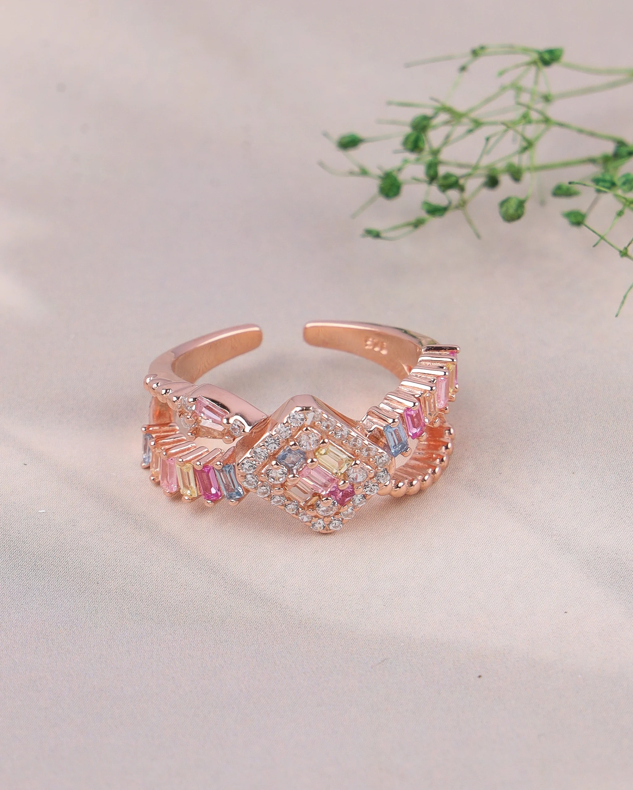 Kaleidoscope Dream Open Ring (Rose Gold)