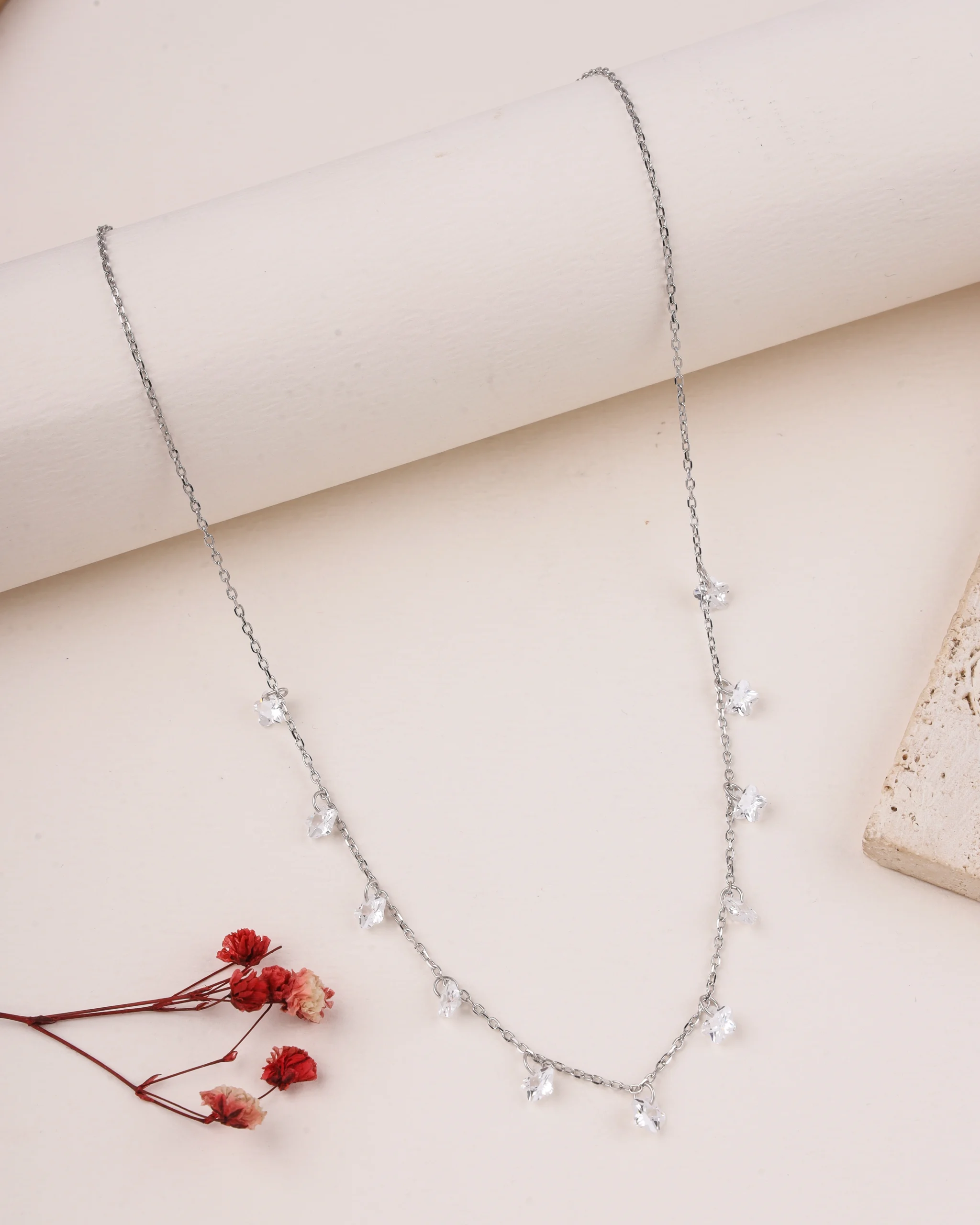 Starfall Cascade Necklace (Rose Gold)