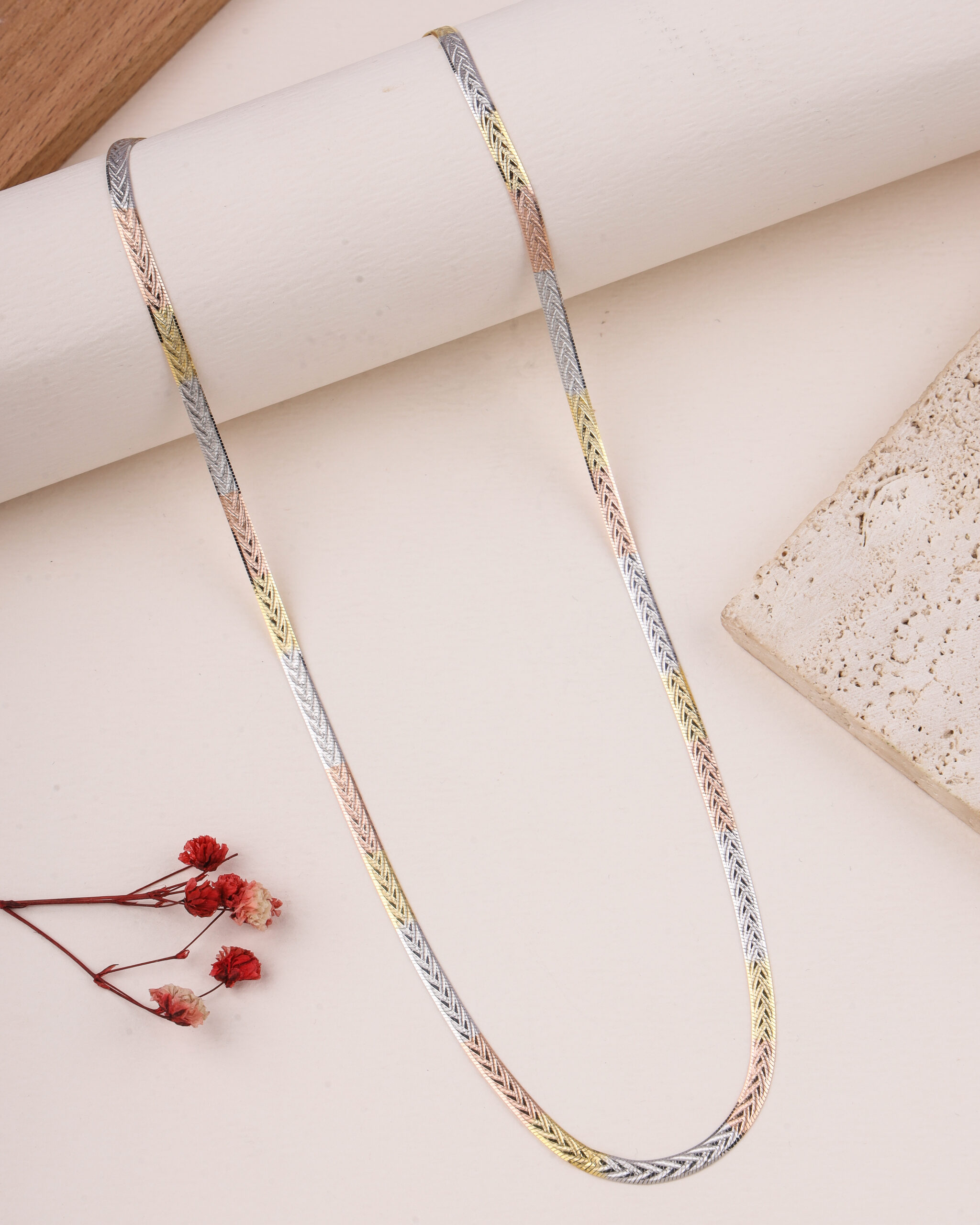 Reversible Tri-tone Italian Omega Chain