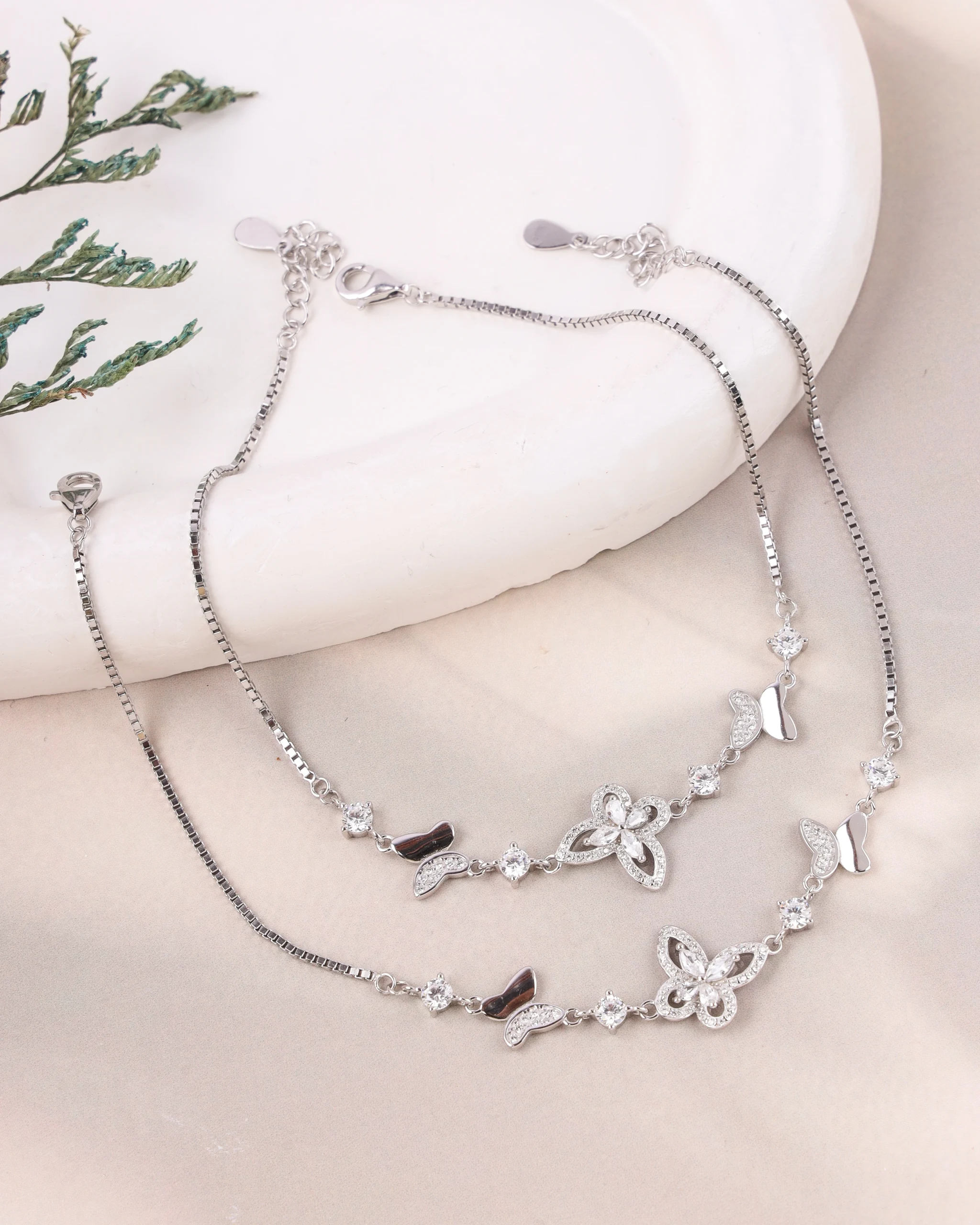 Enchanted Garden Silver Anklet