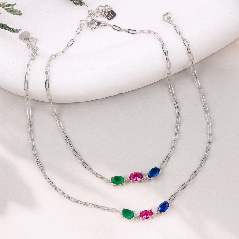 Trinity Luxe Silver Anklet