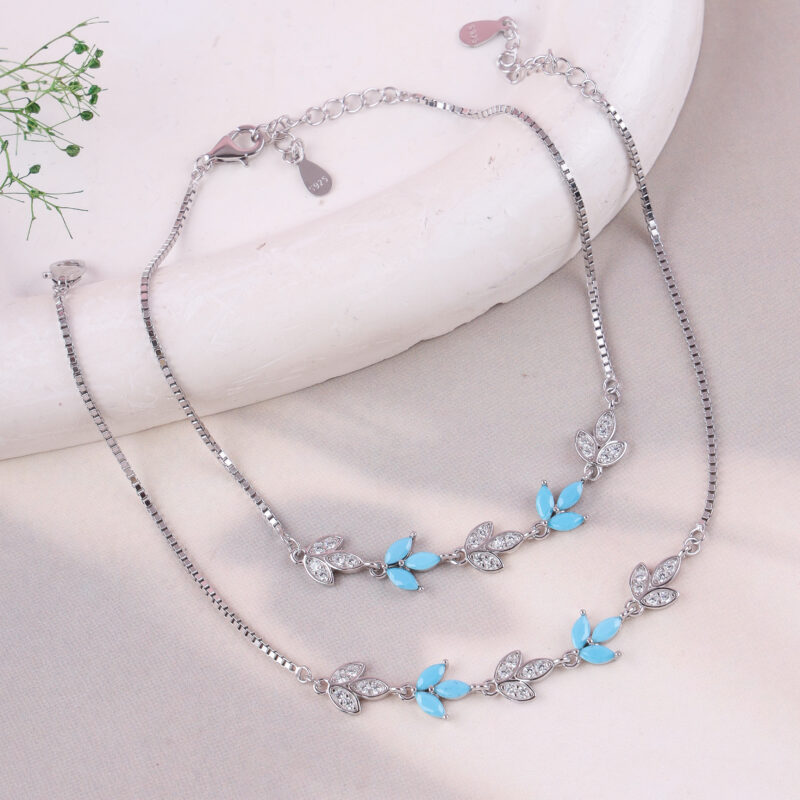 The Turquoise Petal Anklet
