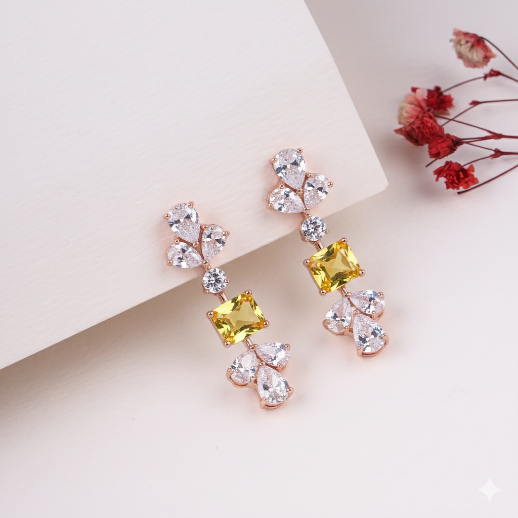 Emerald Cut Yellow Soliatire